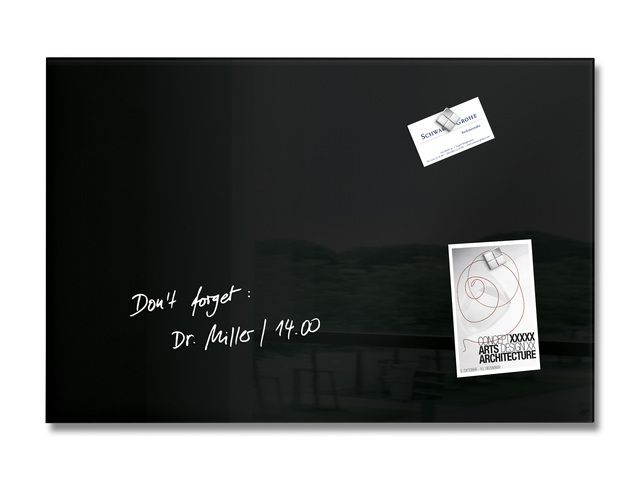 glasmagneetbord Sigel Artverum 60x40x1.5cm zwart | GlasbordShop.nl