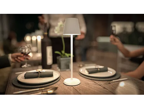 Securit Tafellamp Feline LED Wit oplaadbaar USB dimbaar