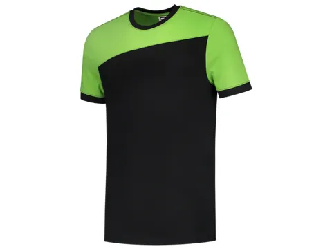 Tricorp Bicolor naden 102006 T-shirt, zwart/limoengroen, maat XL, per