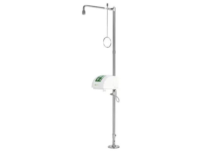Douche d'urgence/oculaire + cuvette avec couvercle inox
