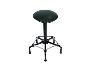 Draaikruk 690-950mm Zwart Kunstleer Gasveer Zwart Voetkruis Glijders - 1