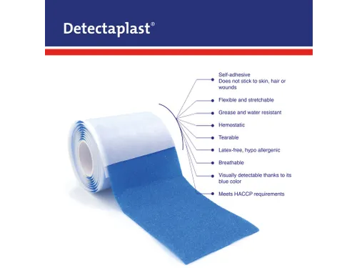 Detectaplast Zelfklevend Schuimverband 6cm x 1mtr Blauw