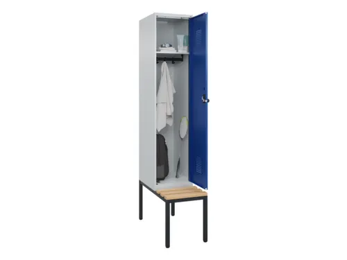 locker met bank,HxBxD 2120x400x815mm,1vak,vak B 400mm,draaigrendel
