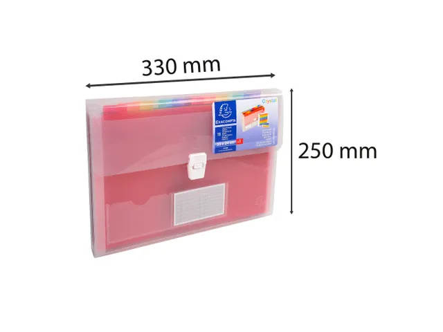 Trieur valisette polypropylène 13 compartiments Crystal - 33x25cm - C