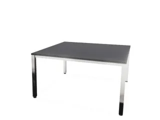 vergadertafel,HxBxD 740x1400x1400mm,hoekig,4voeten verchroomd,CC-zwart - 3