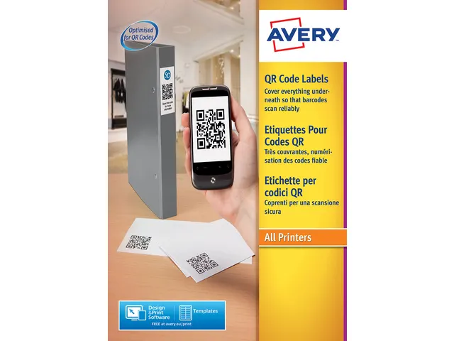 produktetiket Avery 35x35mm wit 25 vel 35 etiketten per vel