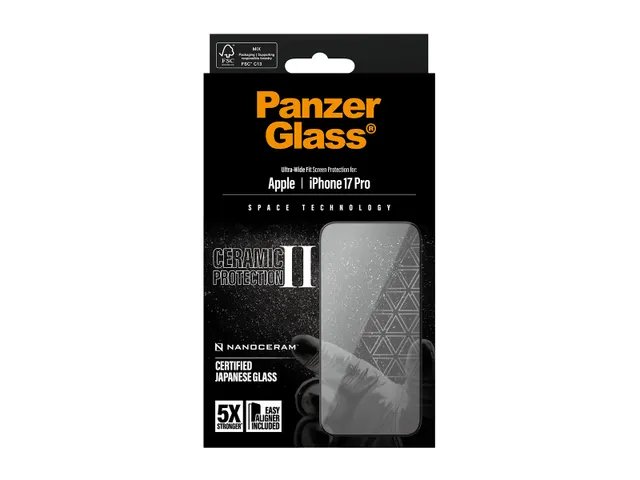 PanzerGlass Ceramic II Screen Protector iPhone 17 Pro | Ultra-Wide