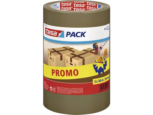 Verpakkingstape Tesapack 57529 50mmx66m bruin PP promopack