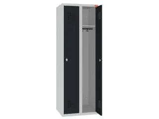 lockerkast,HxBxD 1800x600x500mm,2vak,draaigrendel,sokkel,romp RAL7035 - 1