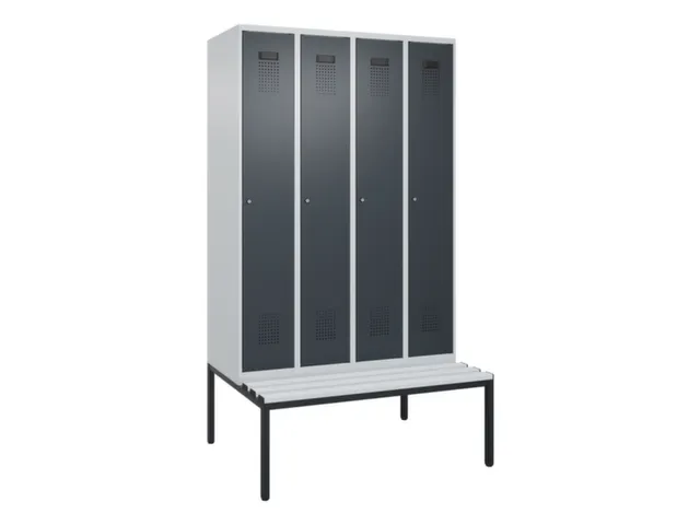armoire vestiaire avec banc noir et blanc,HxlxP 2120x1200x815mm