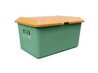 strooigoedbak,400l,GVK,groen,deksel oranje,wanden gesloten - 1
