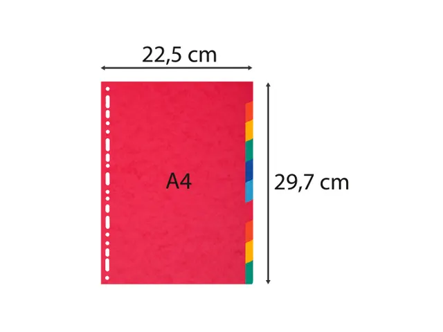 Tabbladen glanskarton 225g 10-delig A4 Assorti