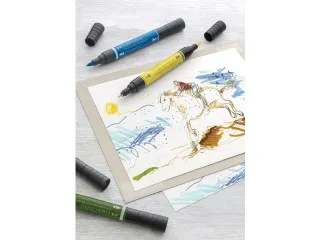 Tekenstift Faber-Castell Pitt Artist Pen duo marker 192 indisch rood - 7