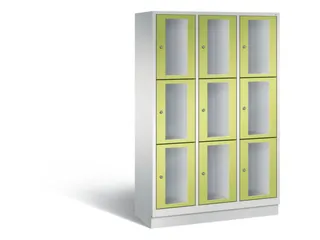 Lockerkast 1800x1200x500mm 3x3 vakken Cilinderslot, Sokkel RDS1108060 - 2
