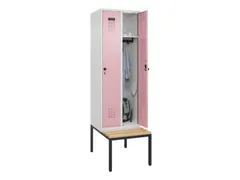locker met bank,HxBxD 2120x600x815mm,2vak,vak B 300mm,draaigrendel