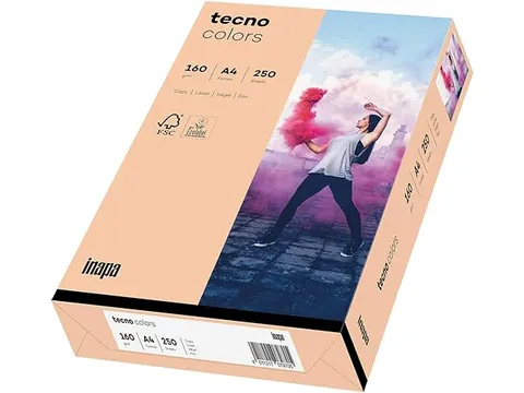 Inapa Tecno colors Gekleurd papier A4 Zalm Roze 160 gram 250vel