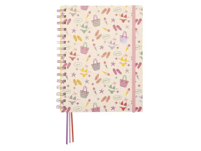 Carnet spiralé Beach Happy A5 ligné papier coloré. 2pces 70gramme 1