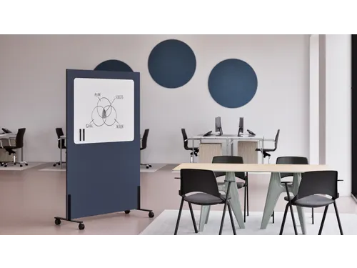 Silva verrijdbaar akoestisch whiteboard blauw 200x120cm