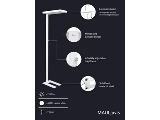 Vloerlamp LED MAULjuvis Wit Sensor Dimbaar Voet - 10