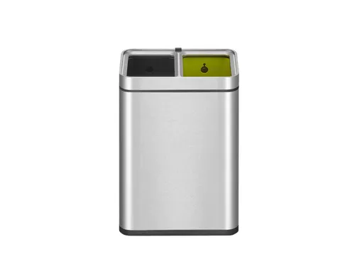 Afvalbak EKO Laguna Slim met inwerpopening 2x10 liter RVS