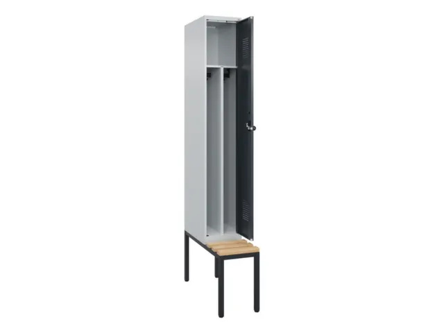 locker met bank,voor scheiding van kleding,HxBxD 2120x300x815mm,1vak