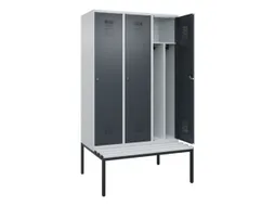 locker met bank,voor scheiding van kleding,HxBxD 2120x1200x815mm,3vak