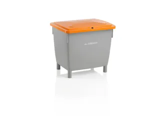 Zoutbak 210l 775x 790x 605mm Hdpe Grijs Deksel Oranje - 2