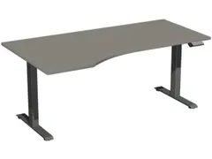 In hoogte verstelbaar bureau in vrije vorm,HxBxD 730-1230x1800x1000mm