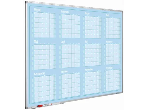 Jaarplanner blauw softline profiel 90x120cm Jan-Dec NL