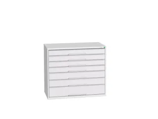 ladekast HxBxD 900x1050x550mm 7laden romp RAL7035 front RAL7035 - 1