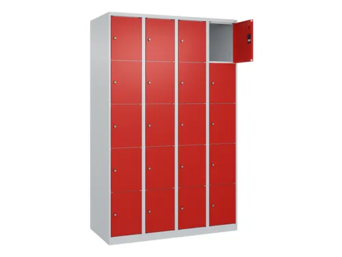 lockerkast,HxBxD 1850x1200x500mm,4x5vakken,vak B 300mm,cil.-slot