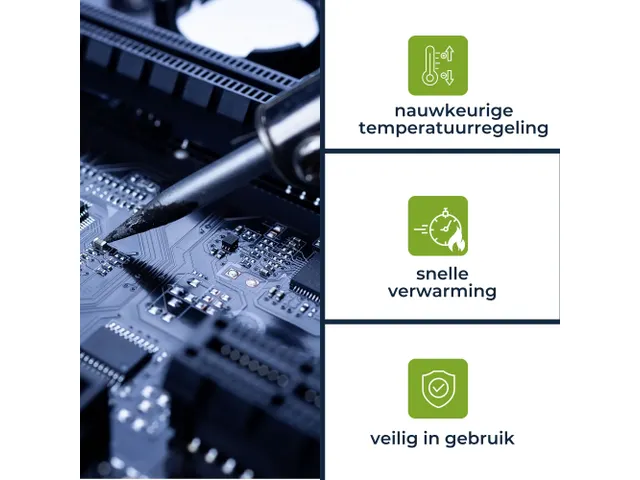 Soldeerstation Met Lcd & Keramisch Verwarmingselement 48W 150 - 450°C