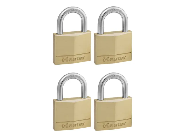 Hangslot MasterLock 4 gelijksluitend messing 50mm