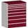 ladekast HxBxD 1200x1050x750mm 8laden RAL7035 front RAL3004