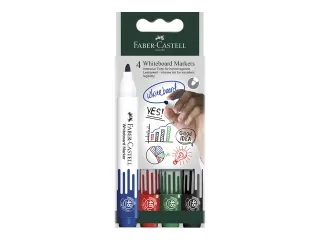 Whiteboardmarkers Faber-Castell set 4 stuks zwart,groen,rood,blauw - 1