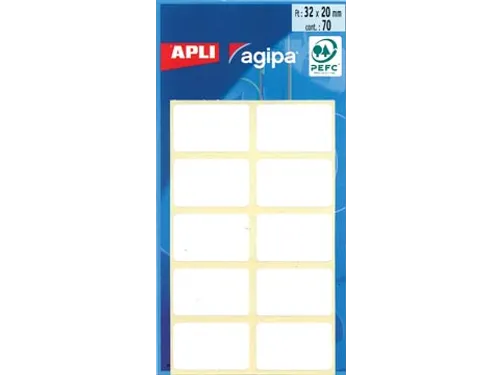 Witte Etiketten In Etui Ft 20x32mm (B X H), 70 Stuks, 10 Per vel