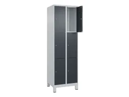 lockerkast,HxBxD 1950x600x500mm,2x3vakken,vak B 300mm,cil.-slot,voeten