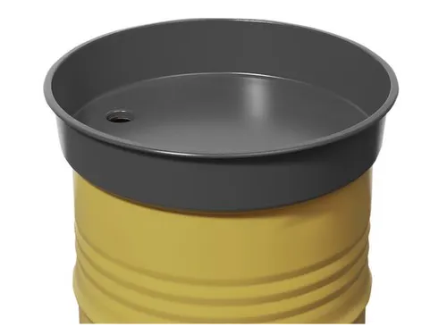 trechter,v. 200l vat,HxØ 135x650mm,aftapbuis recht,staal,poedercoat.