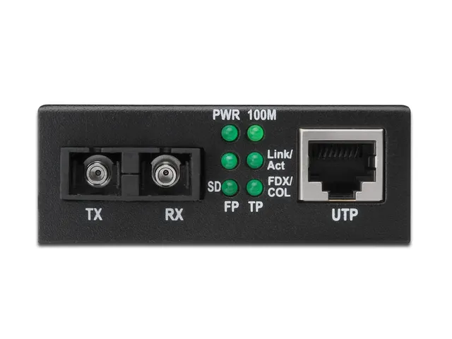 Fast Ethernet-mediaconverter, RJ45 / SC