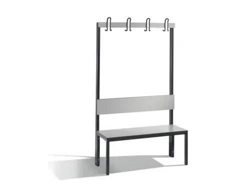 omkleedbank,HxLxD 1710x1000x407mm,HPL zilvergrijs,frame staal RAL7021