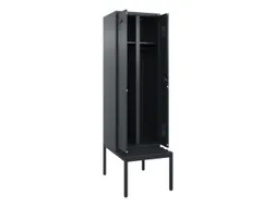 locker met bank,voor scheiding van kleding,HxBxD 2120x600x815mm,2vak