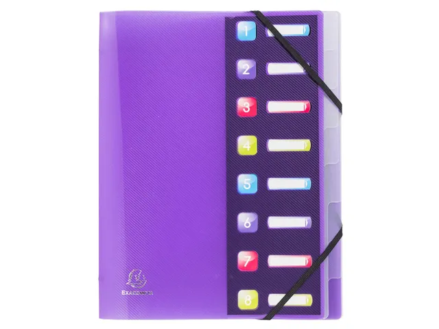 Sorteermap PP CRYSTAL 8 vak ass