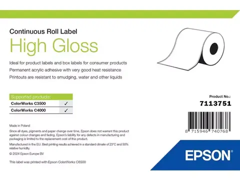 Epson High Gloss Label 7113751 Zelfklevend Label 76x33m
