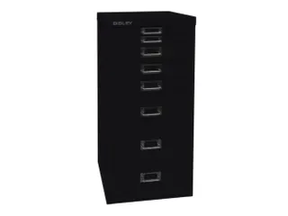 kantoor-ladekast HxBxD 590x279x380mm 8 laden romp + front zwart staal - 1