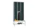 armoire vestiaire a. banc,2 niveaux,RAL7035,face avant RAL7016