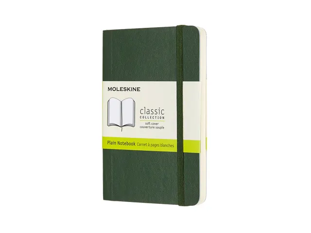 Notitieboek Moleskine pocket 90x140mm blanco soft cover myrtle green