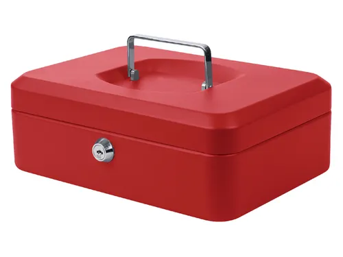 Geldkist Pavo 250x180x90mm rood