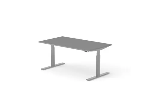 Elektrisch ihv bureau,HxBxD 650-1310x1600x900mm,blad donkergrijs