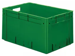 Euronorm Stapelkrat 320x600x400mm 60l Wanden/Bodem Gesloten Groen