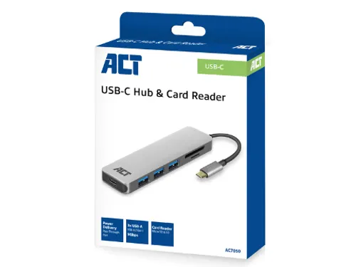 USB-C Hub 3.0 3x USB-A Cardreader PD